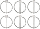 6Pcs 0.2" x 1.77" Tractor Pins 304 Stainless Steel Linch Pin Assortment Kit with Ring for Trailers, Farm Tractors, Trucks, Lawn Mowers, Silver