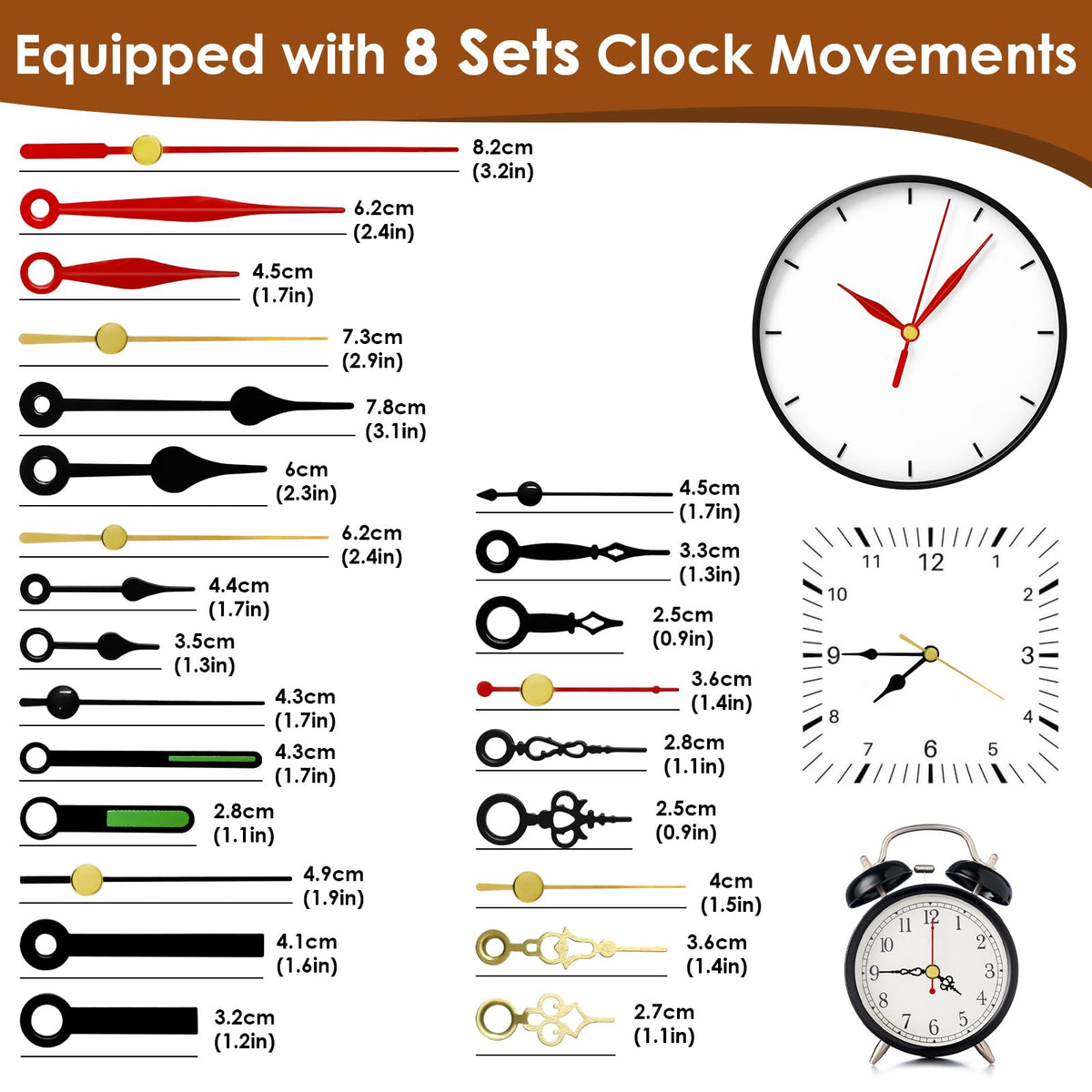 LinkMejor 3PCS Clock Mechanism Kit, Quartz Clock Movement Replacement