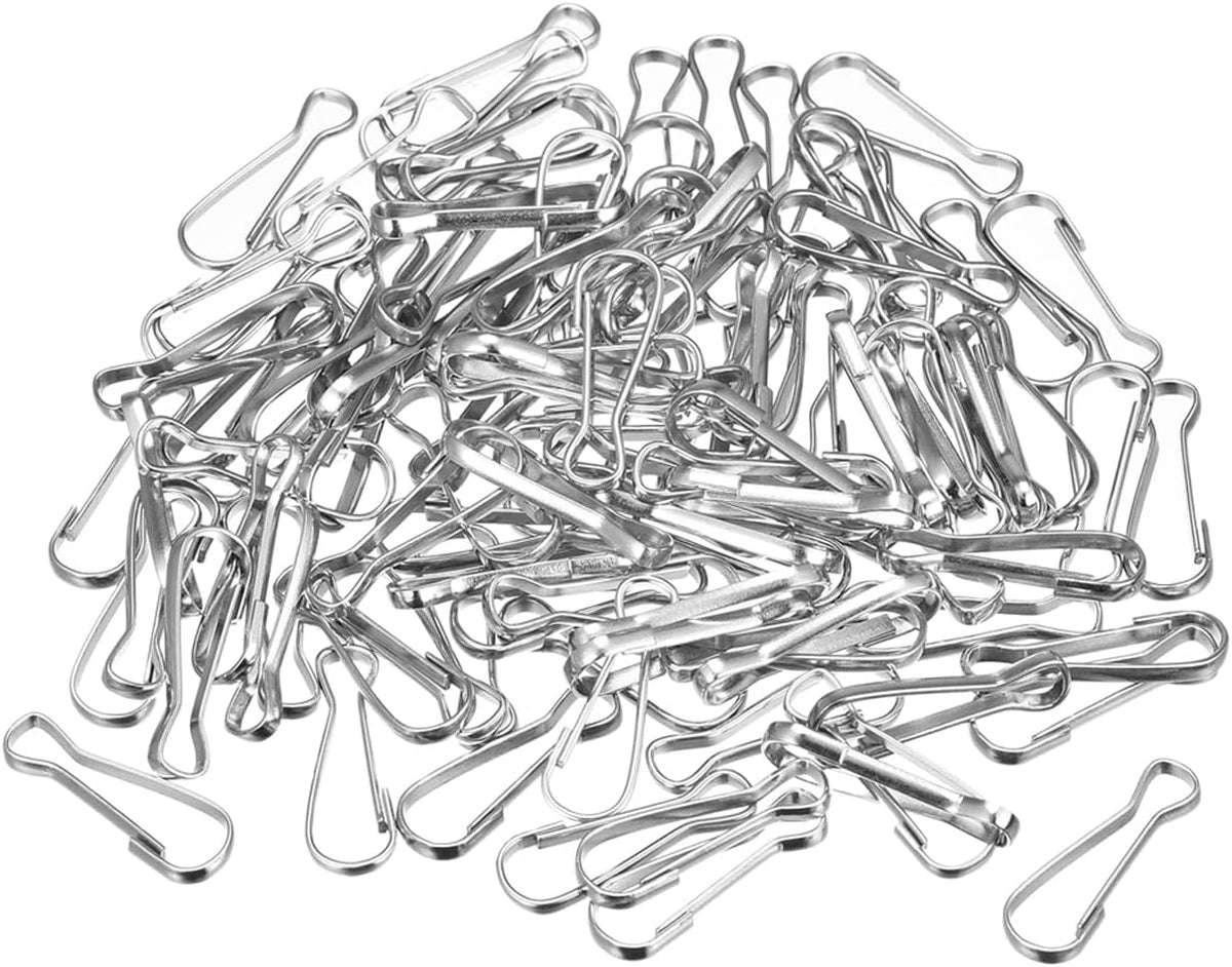 Lanyard Hooks, 250Pcs 25x8mm Metal Spring Snaps Clips Closures Clasps for Key Chain ID Card Replacement Parts