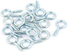 0.16"x1.2" Screw Eye Hooks Self Tapping Screws Screw-in Hanger Eye-Shape Ring Hooks Light Blue 16pcs for Tie-Downs, Lifting and Securing Cables Wires
