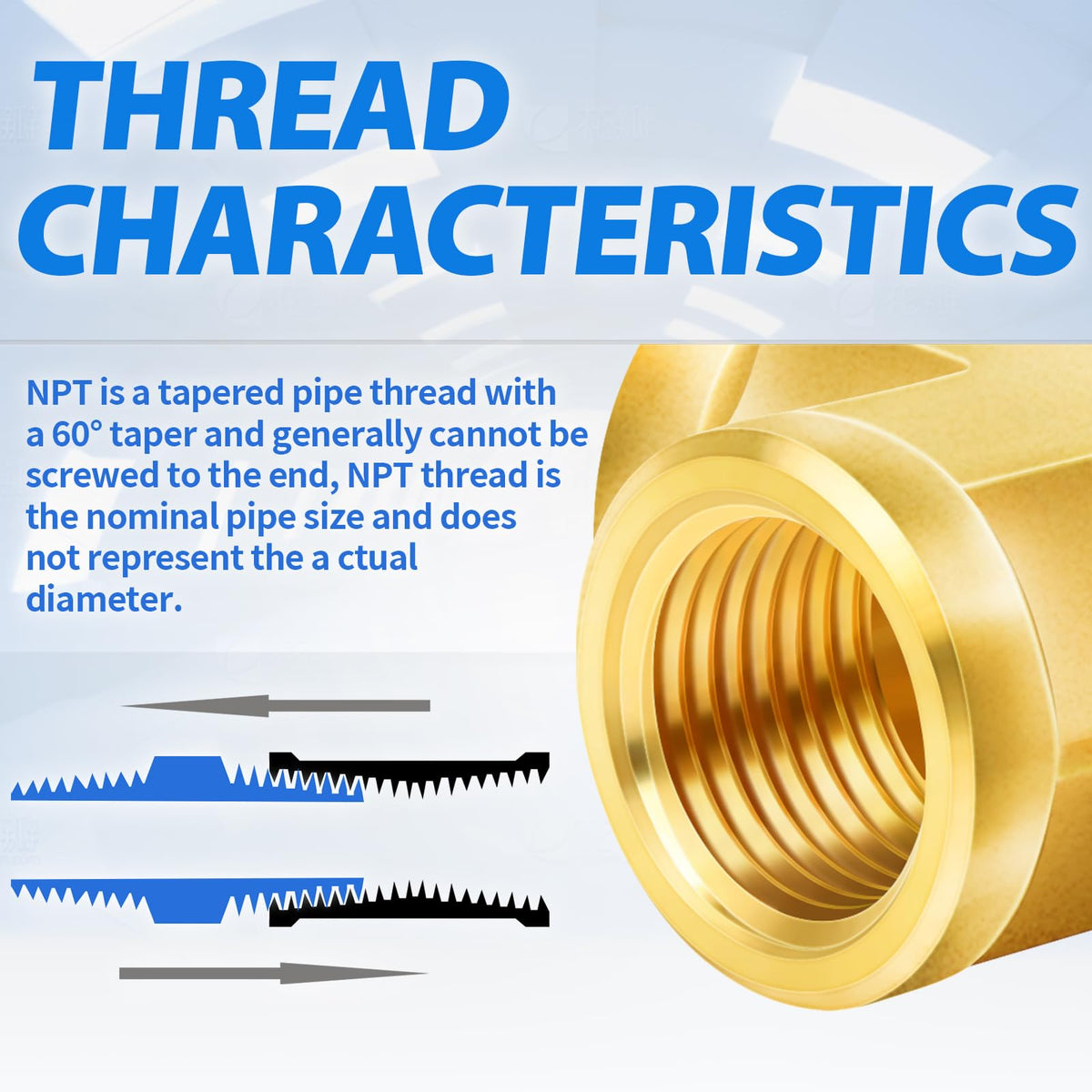 LinkMejor Brass Pipe Fitting, 4 Way Cross 1/2" x 1/2" x 1/2" x 1/2" NPT Female Thread Adapter(2-PACK)
