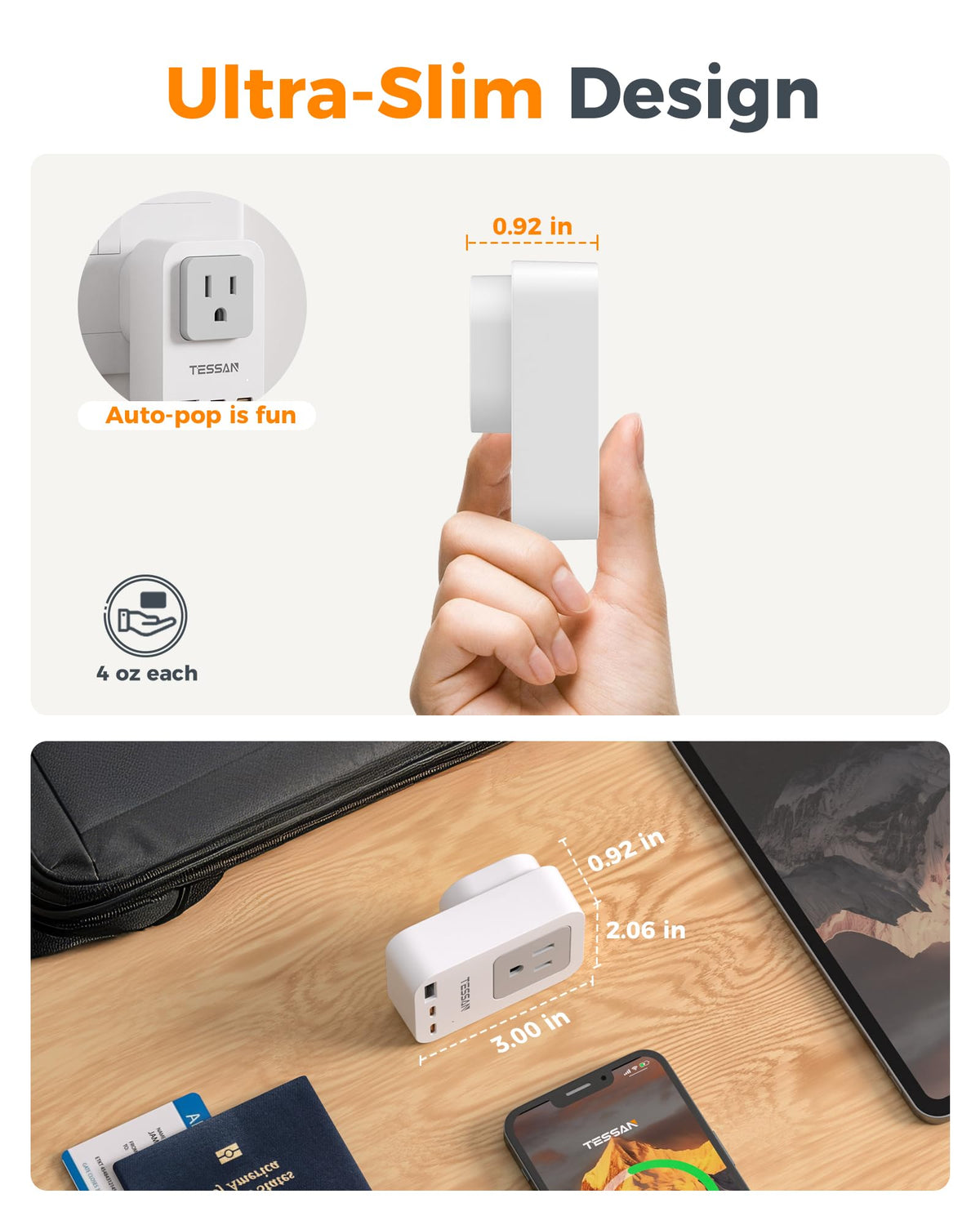 LinkMejor US to UK Plug Adapter PD 20W, 2 Pack Flessibile Ultraleggero