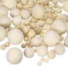 250pcs Round Wood Balls 7 Sizes 8mm/10mm/12mm/15mm/20mm/25mm/30mm Unfinished Solid Wooden Spheres, Natural Wood Craft Balls for DIY Craft Projects Art Ornaments
