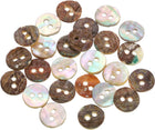 50 Pcs Natural Shell Buttons, 2 Hole 11.5mm Mother of Pearl Buttons for Shirt Clothes Coats Suits Jacket Jeans Skirts Sewing Craft DIY Decoration, Beige/Brown