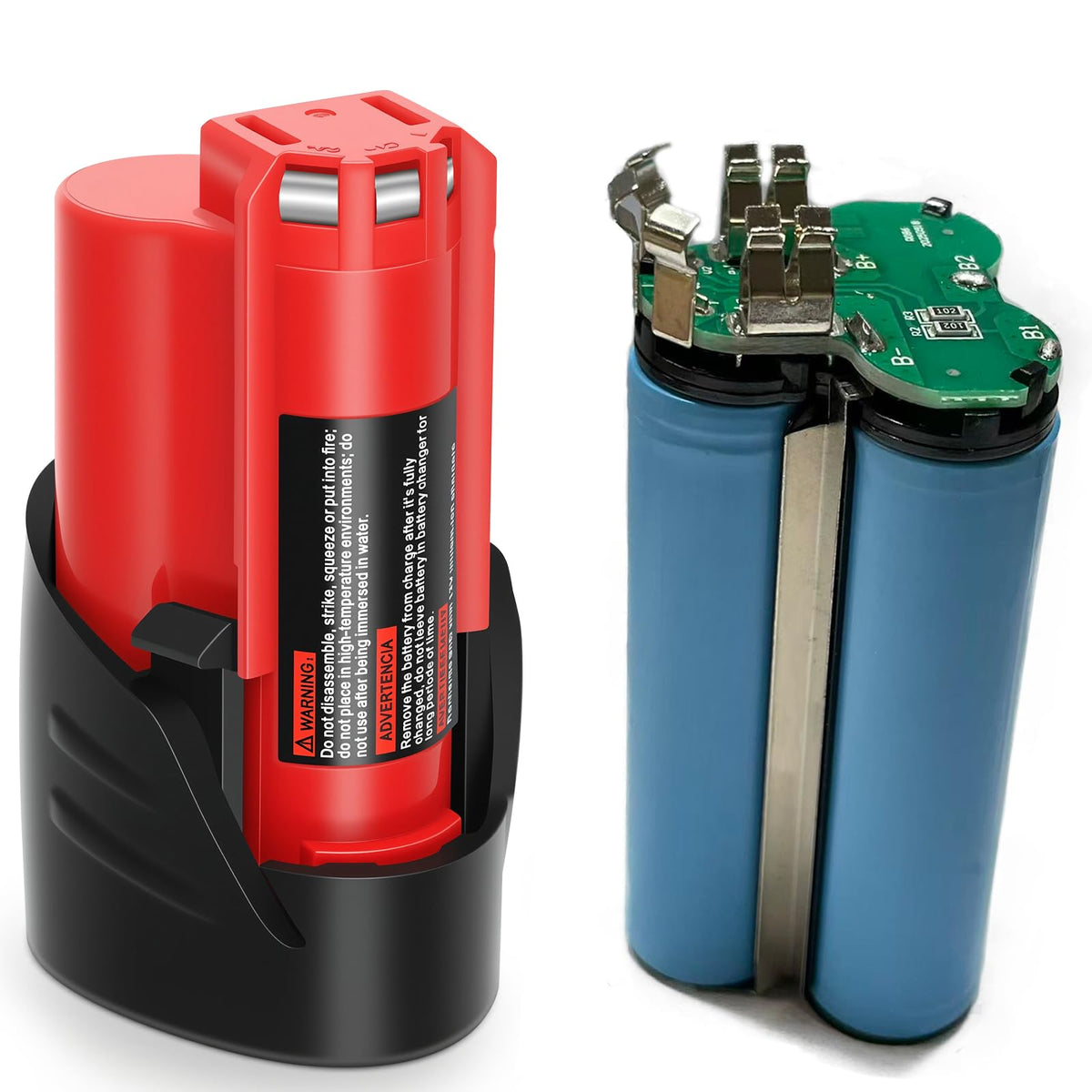 LinkMejor sostituto per batteria Milwaukee M12 12v 4.0Ah, 2 pezzi