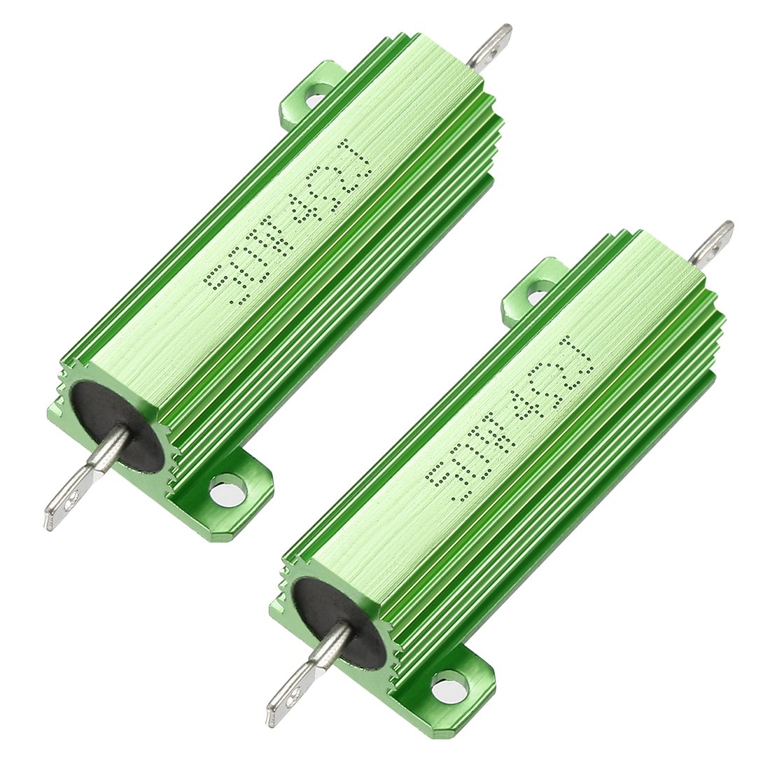 50W 4 Ohm 5% Aluminum Housing Resistor Screw Tap Chassis Mounted Aluminum Case Wirewound Resistor Load Resistors Green 2 pcs