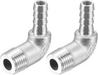304 Stainless Steel Hose Barb Fitting Elbow, 8mm Barbed x G1/4 Male Pipe Connector Adapter for Water Fuel Air, Pack of 2