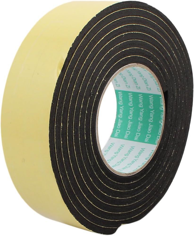 3Meter 45mm x 5mm Single-side Adhesive Shockproof Sponge Foam Tape Yellow Black