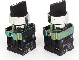 2 Pcs 2NO DPST 3 Positions Maintained Rotary Selector Switch 600V 10A