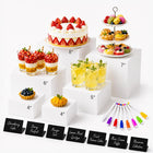6 Stks Eetbaarheid Verhogers voor Display Feest Buffet Verhoogter Wit (4", 4", 5", 6", 7", 8")