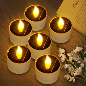 LinkMejor 6 Adet Güneş Çay Işıkları Dışarı - Sarsıntılı Güneş Şampanya Işıkları Yandırmayan Gece Gündüz Aydınlatma Su Geçirmez Yüksek Kapasiteli LED Şampanyalar, 2.3''x2.1''