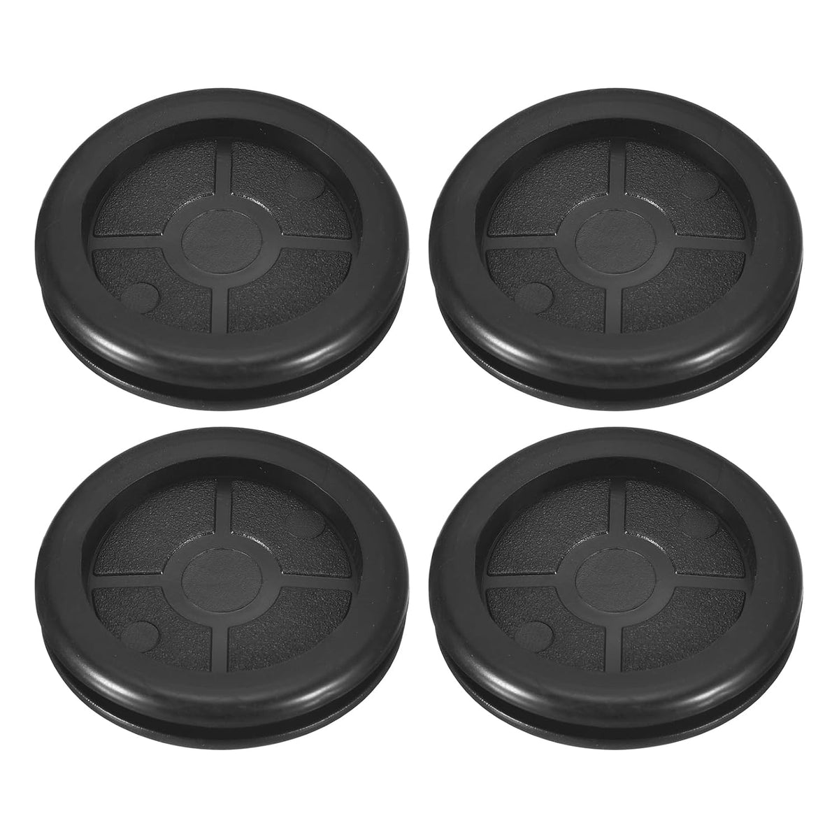 4Pcs Rubber Grommets 1-5/8" (42mm) Drill Hole, 1-2/4" (35mm) ID Double Sided Hole Plugs Ring Gasket for Firewall Cable Wire Protecting, Black