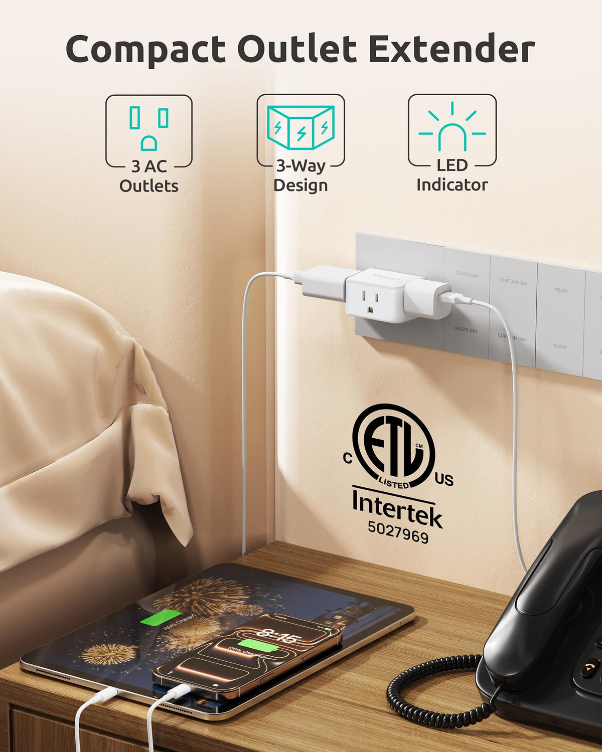 Pengembang Outlet, Pengembang Wall Plug Outlet Multi, Splitter Outlet 3 jalur