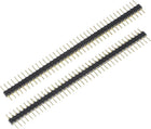 Straight Header Pin 40P 1 Row 2.54mm Pitch Gold Tone Pin for Prototyping 2pcs