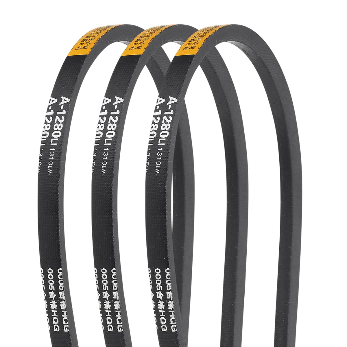 3Pcs A-1280 Rubber V-Belt, 1280mm Inner Circumference x 13mm Width x 8mm Thickness, Classic Wrapped V-Belts for Industrial Machinery Equipment