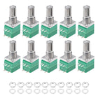 Potentiometer with Switch B500K Ohm Variable Resistors Single Turn Rotary Carbon Film Taper RV097NS 10pcs