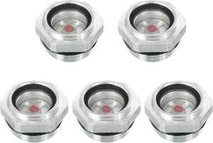 Pemantau Level Oil Kompresor Udara Kaca Pandang M22x1.5mm Bujur Pria Aluminium Indikator Cair Jendela 5Pcs