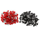 200pcs Red Black Insulated Copper AWG 10 Wire Crimp Connector Cord Pin End Terminal