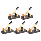 LinkMejor Single Pole Switch Physics Laboratory Equipment Single Pole Single Throw (SPST) Switch, Black Red Copper Tone, 5Pcs