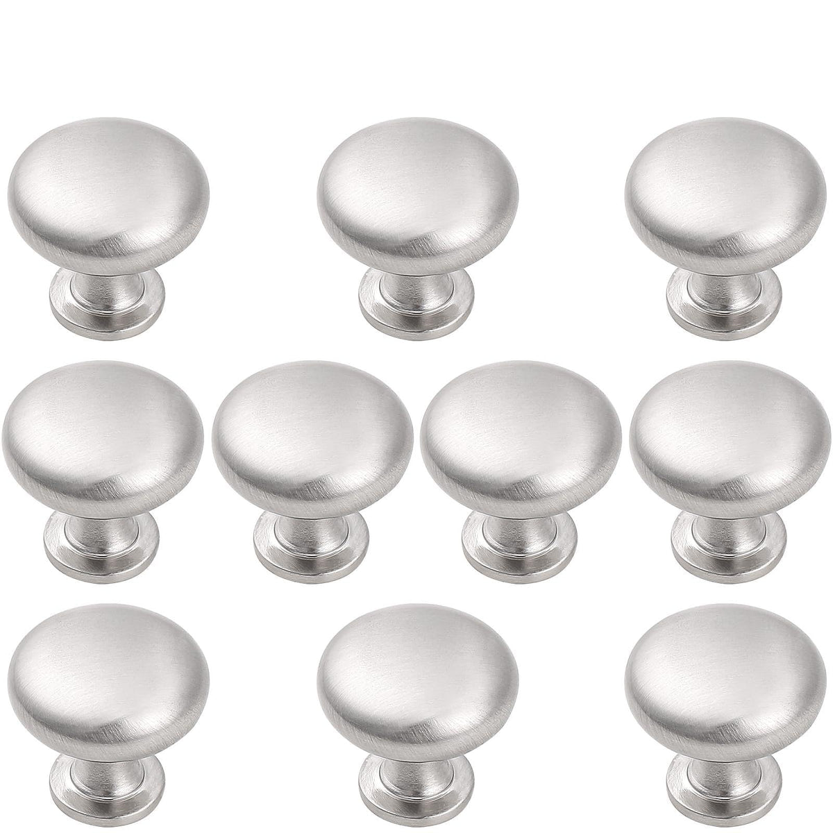 LinkMejor 10 Pack Palanca de Caja de Níquel Brushed, Accesorios de Muebles, Palanquillas Redondas, 1-3/16 pulgada (29.5mm) Diámetro Palanquillas de Tira de Cocina
