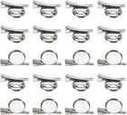 20 Pcs Silver Brooch Blank Round Trays with Alligator Clip and Pin Metal Brooch Clasp Clip Pins Disc Base for Corsage ID Badges Name Cards Tags DIY Craft (24mm/0.9")