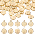 LinkMejor 52pcs Letter Charm, Enamel Letter Pendants, Alphabet E Pendants Double Sided Beads Charm for DIY Bracelet Necklace Pendants Earring Jewelry, Champagne Gold