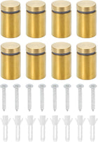 8 Pcs Standoff Screws, 3/4" x 1.18" Stainless Steel Advertising Screws Wall Standoff Mounts Hardware for Acrylic Picture Frame Glass Signs Hanging, Gold