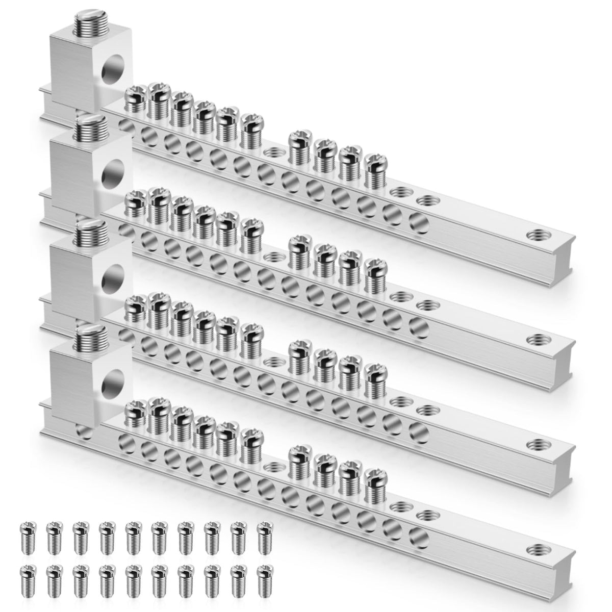 LinkMejor 4 Sets Jordskæring Kit med 10 Terminal Positioner & Jordskæring Plade