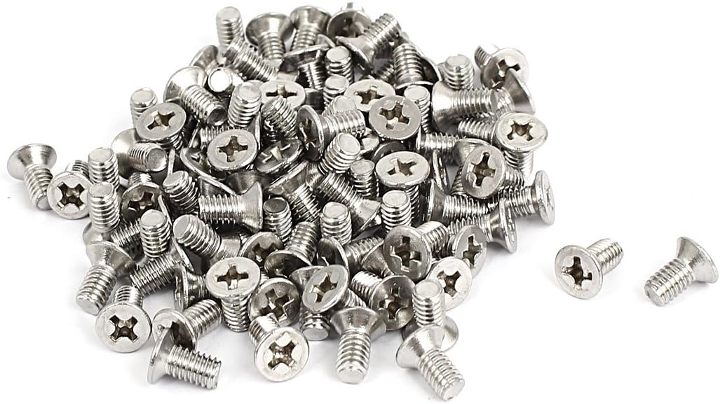 M4x8mm Countersunk Flat Head Phillips Screw Bolts 100pcs