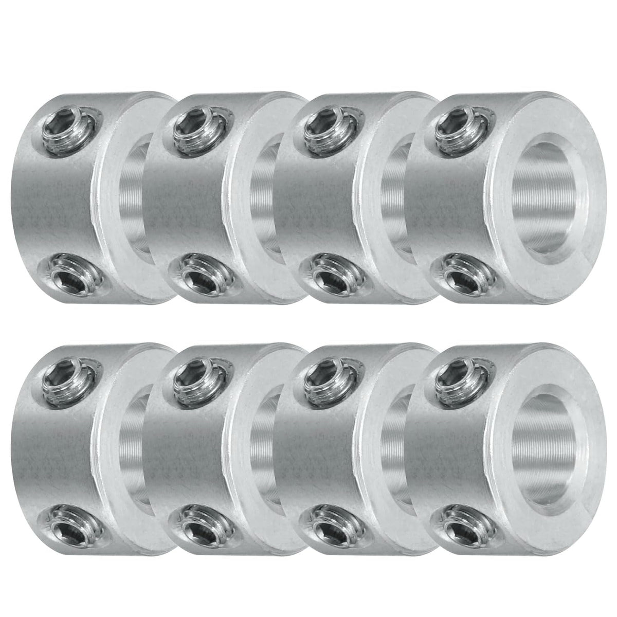 8pcs Set Screw Collars 6mm Bore, Aluminum Shaft Collars, 12mm OD and 6mm Thickness, Set Screw Clamp Collar, Stop Collar for Linear Rod Shaft Guide