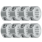 8pcs Set Screw Collars 6mm Bore, Aluminum Shaft Collars, 12mm OD and 6mm Thickness, Set Screw Clamp Collar, Stop Collar for Linear Rod Shaft Guide