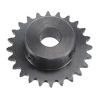 24 Tooth Roller Sprocket B Type, #25 Chain, Single Strand 1/4" Pitch, 12mm Bore Black Oxide C45 Carbon Steel with Set Screws for ISO 04C