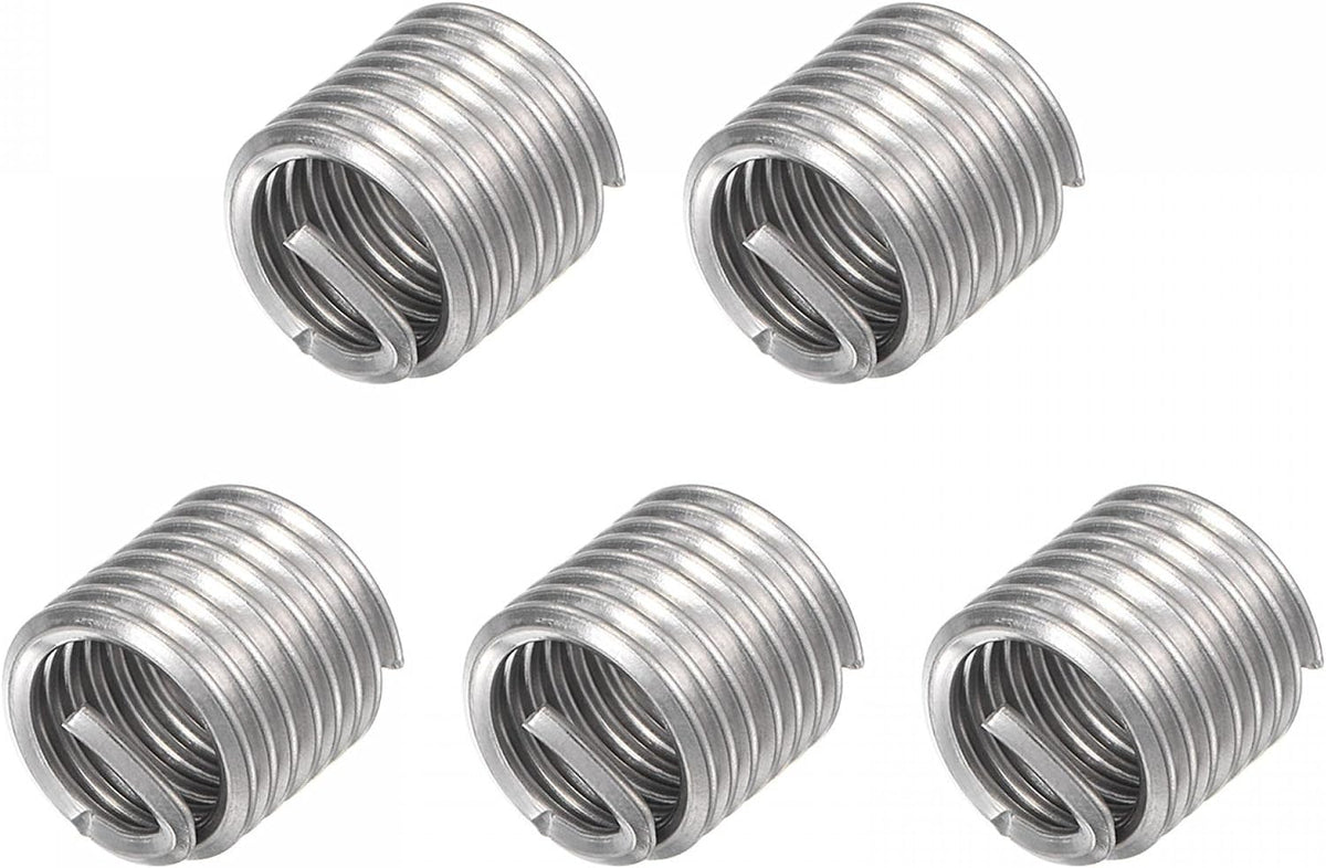 Wire Thread Inserts 7/16-14 UNC 1.5D 304 Stainless Steel Helical Type Coiled Wire Screw Repair Threaded Sleeve Steel Sheath 5pcs