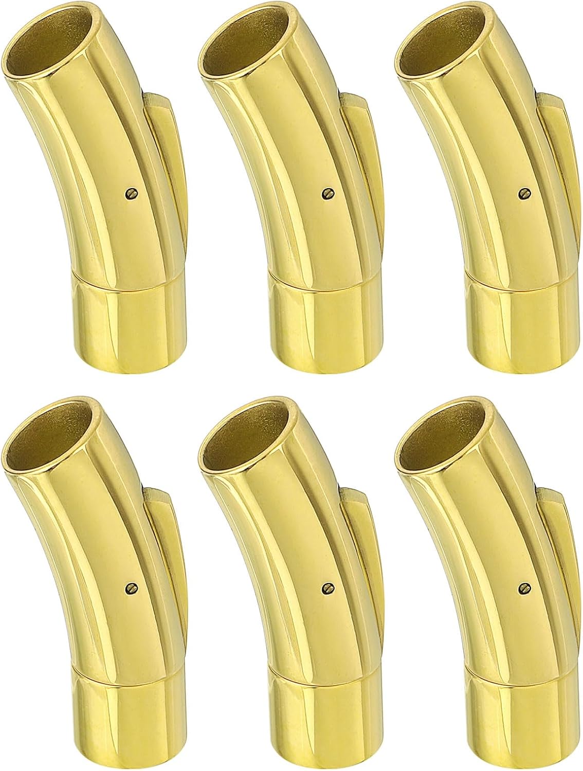 Leather Cord End Clasp, 6Pcs 7mm Hole Column Clasps Connectors, Stainless Steel Clasps Closures Leather Cord Buckle for Making DIY Supplies Crafts, Gold (30mm)