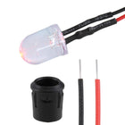10Set DC 12V 10mm Pre Wired LED with Holder, Red Light Round Top Clear Lens, 14mm Panel Mount