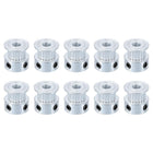 10 Pcs Aluminum 20 Teeth 5mm Bore 6mm Width Timing Belt Pulley Wheel Idler Pulley Synchronous Wheels Gear Part for 3D Printer, Silver