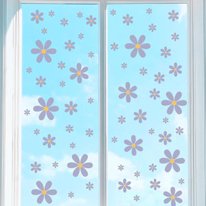 9 Kağıt Gül Çiçek Pencere Stickerleri, PVC Çıkarıp Yapıştırma Daire Stickerleri, Mutfak, Bebek Odası, Oyun Odası, Sınıf Dekorasyonları İçin Grafik Stickerler, Açık Mavi