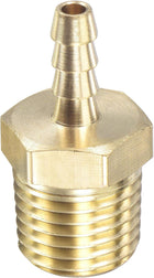 Brass Hose Barb Fitting Straight 3/16 Inch x NPT 1/4 Male Thread Pipe Connector for Water Air Fuel Tube