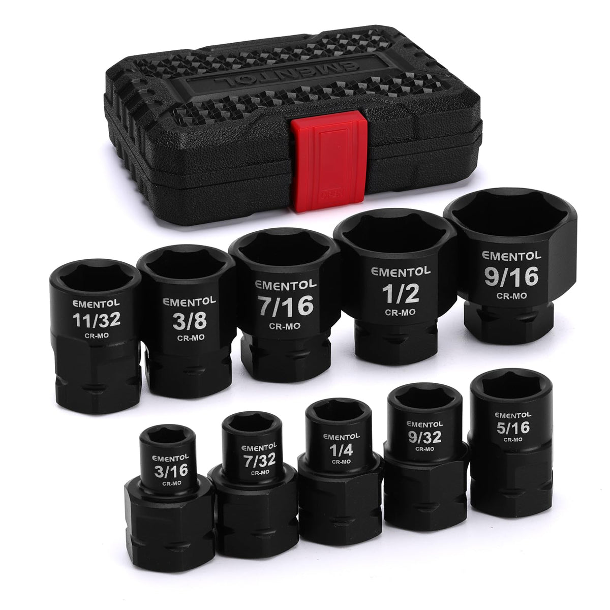 LinkMejor 10-teiliges 1/4" Drive Stubby Impact Socket-Set, SAE