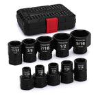 LinkMejor 10-teiliges 1/4" Drive Stubby Impact Socket-Set, SAE