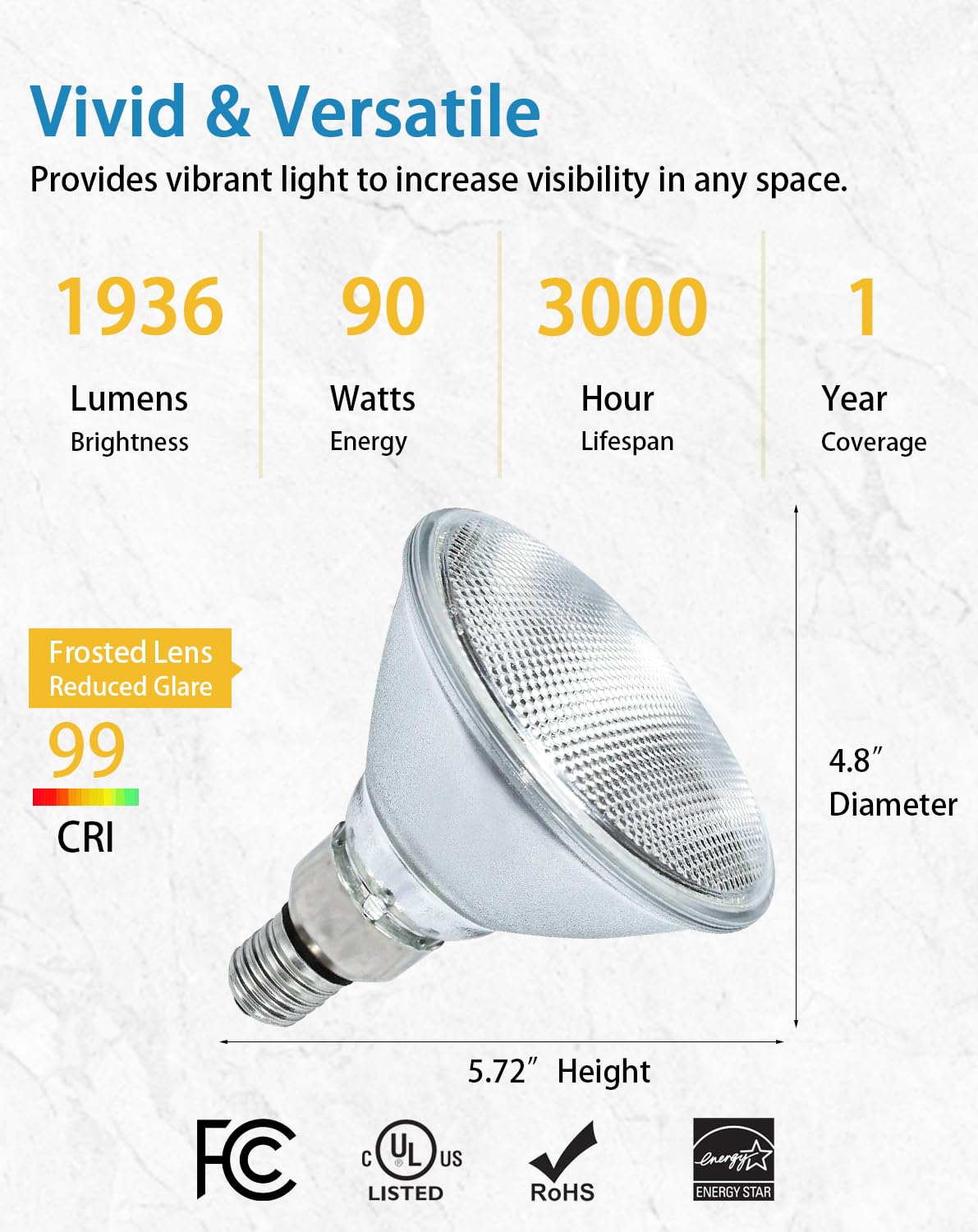 LinkMejor Par38 Halogen Flood Light Bulb 90W 120V, 2Pcs Halogen Bulb