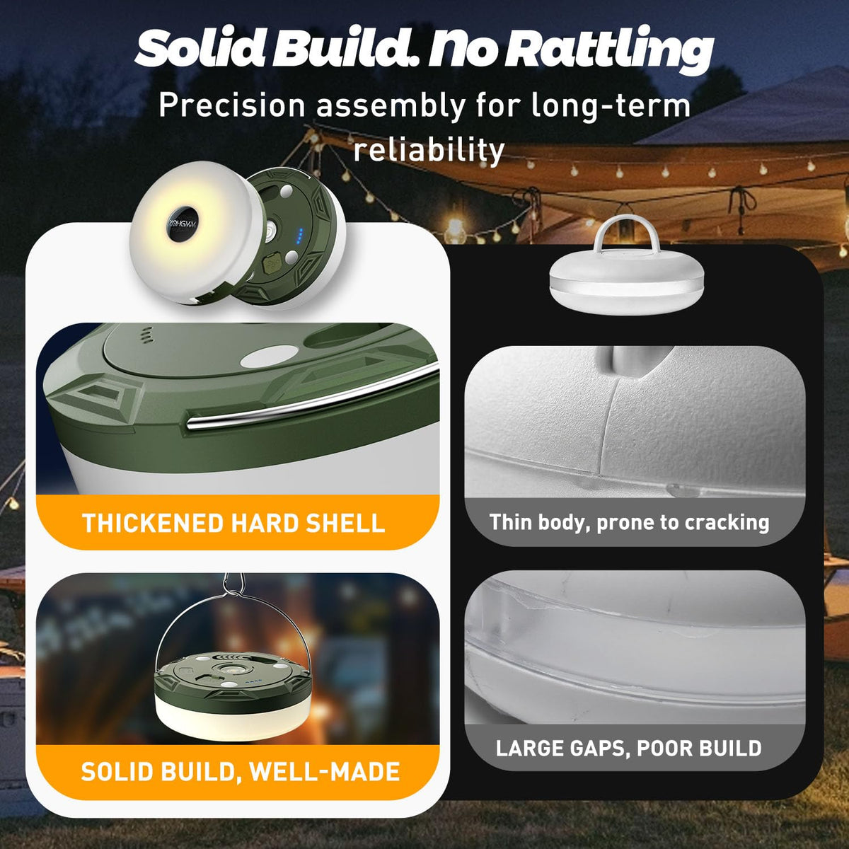 LinkMejor Luminile de Camping cu Fâșii, Retractable 32.8FT Stocare Rapidă 8Moduri