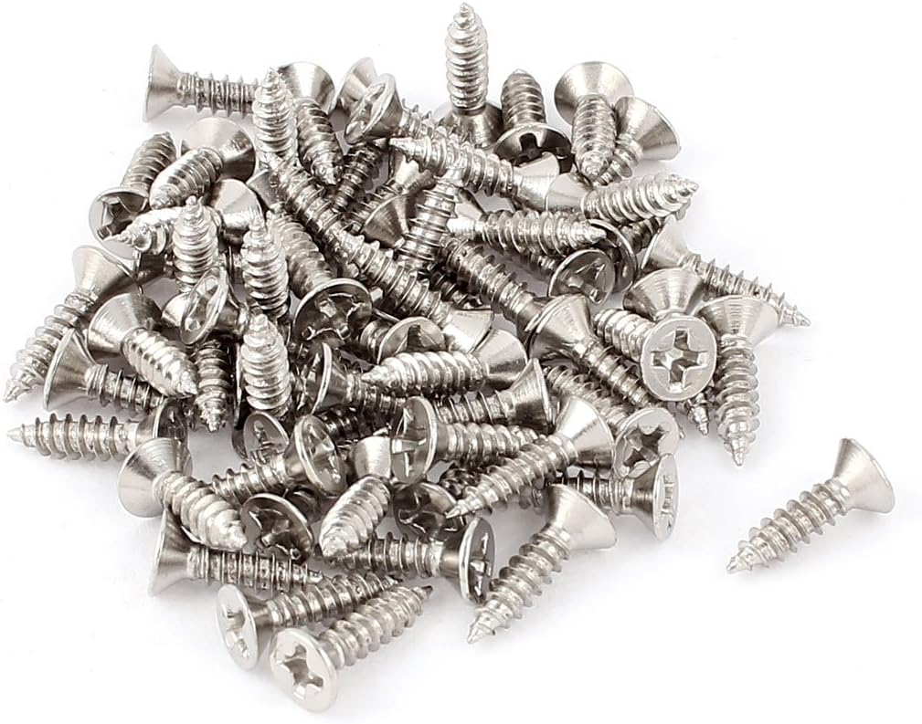 Stainless Steel Flat-Head Phillips Head Screw 12mm x 3mm 60pcs