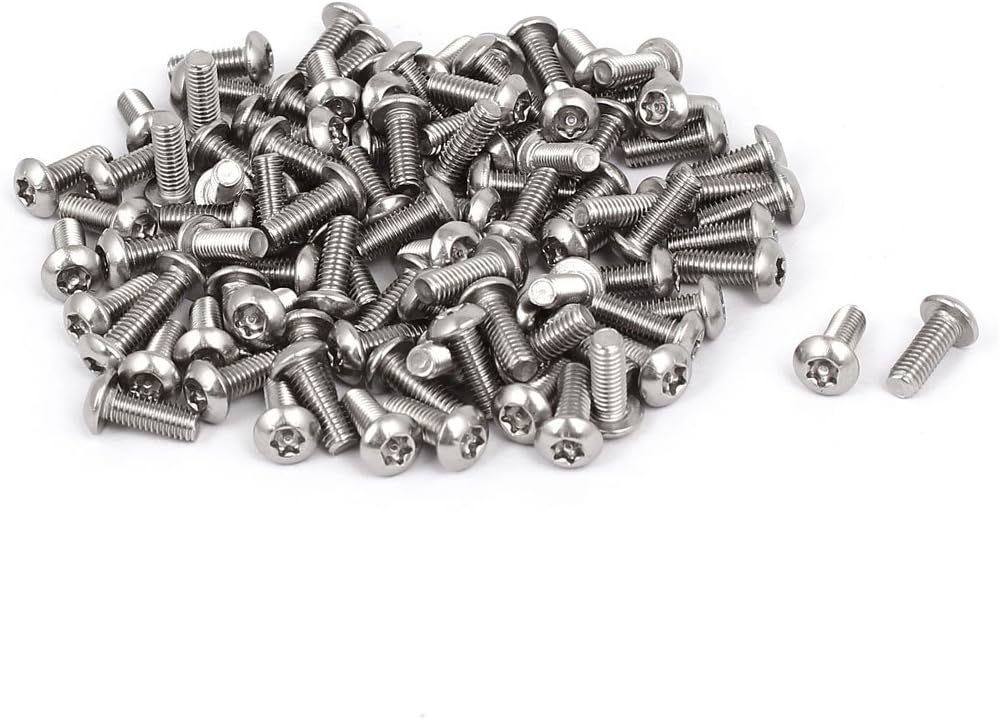 M3x8mm 304 Stainless Steel Button Head Torx Security Machine Screws 100pcs