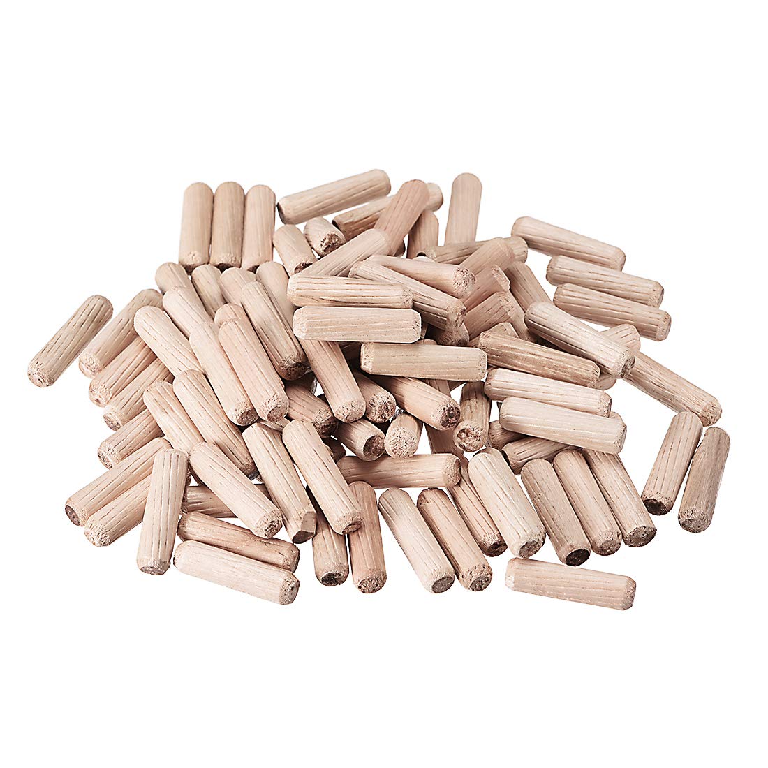 0.31"x1.18"(8x30mm) Wooden Dowel Pin Wood Kiln Dried Fluted Beveled Hardwood 100pcs