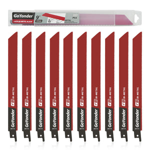 LinkMejor Schwenksägenblätter 9 Zoll 14TPI Sägenblätter für Metallrohr, Blech, Bewehrungsstahl, Bimetallsägenblätter mit Abriebfestigkeit Scharf für Metallschneiden mit Organizer Case (10-Pack)