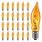25 pakke C18 Orange Halloween gløde flamme lyspærer, E12 lysstøtte, 1W