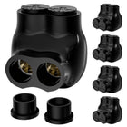 LinkMejor Insulated Multi Tap Connector, 2/0-6 AWG Wire Connectors, 2 Ports Aluminum to Copper Wire Connectors with Slotted Allen Hex, Electrical Connectors, Wire Tap, Single-Sided Entry 5 Pack
