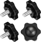 4Pcs Clamping Screw Knob, M6 x 12mm Hex Shaped Star Knob Plastic Grips Hand Tightening Screw Handle for Umbrella Base Mechanical Furniture, 25mm Dia