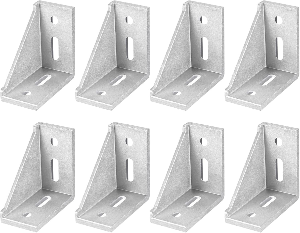 8Pcs Inside Corner Bracket Gusset, 77x77x40mm 4080 Angle Connectors for 4040/4080 Series Aluminum Extrusion Profile Silver